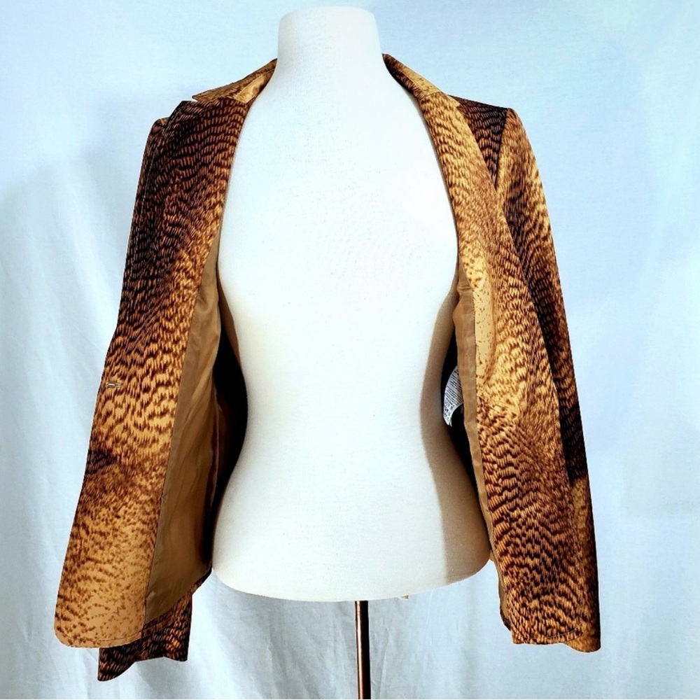 Escada Brown and Tan Patterned Blazer - Picture 4 of 8